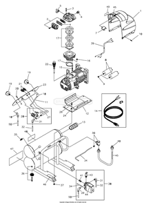 Air Compressor Diagram and Parts List for 074009-0  Briggs and Stratton Compressor